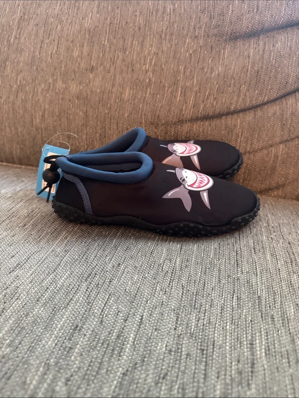 ***2/$15***  Kids Shark Slip-On Water Shoes in Black and Blue
